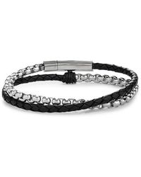 Jonas Studio - Braided Leather & Chain Double Wrap Bracelet - Lyst