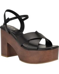 Guess - Qeelin Ankle Strap Platform Sandal - Lyst