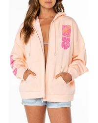Roxy - Evening Lineup Full Zip Fleece Graphic Hoodie - Lyst