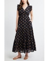 Treasure & Bond - Floral Print Cotton Midi Dress - Lyst