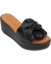 Forever & Always Shoes - Syndra Bow Wedge Leather Sandal - Lyst