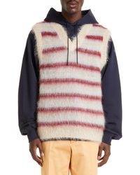 Marni - Stripe V-neck Brushed Mohair Blend Sweater Vest - Lyst