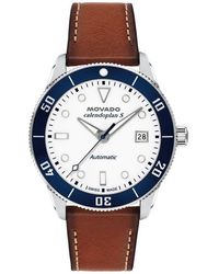 Movado - Calendoplan Leather Strap Watch, 40Mm - Lyst