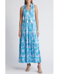 Lilly Pulitzer - Lilly Pulitzer Malone Sleeveless Tiered Cotton Maxi Dress - Lyst