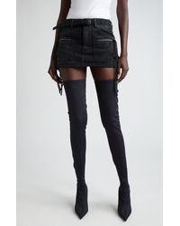 Balenciaga - Cagole Belted Denim Miniskirt - Lyst
