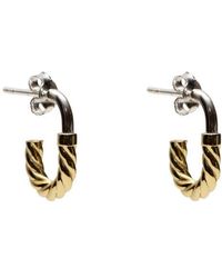 Argento Vivo Sterling Silver - Small Textured J-Shaped Hoop Earrings - Lyst
