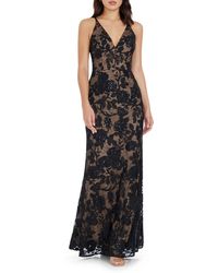 Dress the Population - Sharon Floral Sequin Sleeveless Mermaid Gown - Lyst