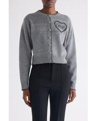Chloé - Embroidered Logo Crop Wool & Cashmere Cardigan - Lyst