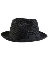 Wigéns - Raffia Straw Hat With Grosgrain Hatband - Lyst