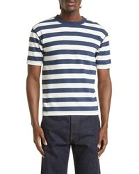 Drake's - Block Stripe Cotton Hiking T-shirt - Lyst