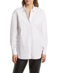 Nordstrom - Oversize Cotton Poplin Button-up Shirt - Lyst
