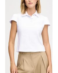 Sam Edelman - Puff Sleeve Crop Polo Top - Lyst