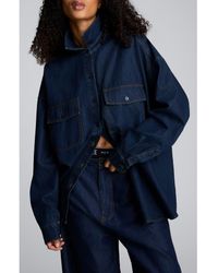 Kenneth Cole - Oversize Denim Shirt - Lyst