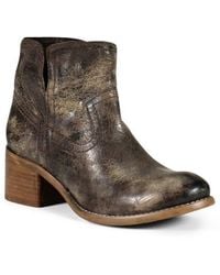 Diba True - Walnut Grove Distressed Leather Pull-On Western Bootie - Lyst