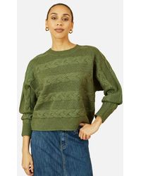 Yumi' - Cable Knit Relaxed Fit Jumper - Lyst