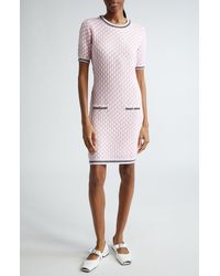 Versace - Contrasto Checkerboard Jacquard Sweater Dress - Lyst