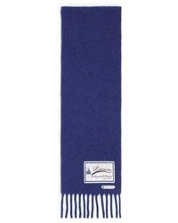 Lanvin - Fringed Wool Scarf With 22 Faubourg Label - Lyst