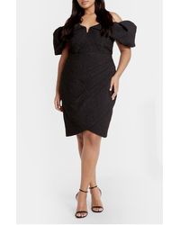 City Chic - Jez Off The Shoulder Minidress - Lyst