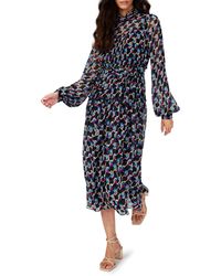 Diane von Furstenberg - Kent Geometric Print Long Sleeve Midi Dress - Lyst
