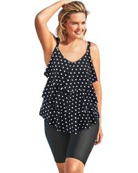 Swim 365 - Longer-Length Tiered-Ruffle Tankini Top - Lyst