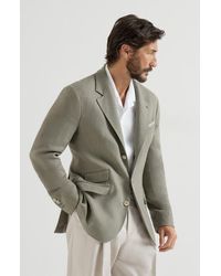 Brunello Cucinelli - Hopsack Deconstructed Blazer - Lyst