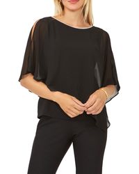 Chaus - Rhinestone Trim Cold Shoulder Overlay Top - Lyst