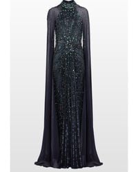Jenny Packham - Thea Embellished Cape Maxi Dress - Lyst