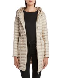 Moncler Barbel Tie Waist Hooded Lightweight Down Coat - Multicolour