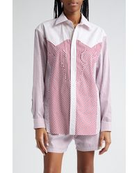 Maison Margiela - Décortiqué Stripe Cotton Button-up Shirt - Lyst