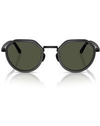 Armani - 48Mm Round Sunglasses - Lyst