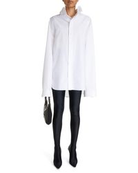 Balenciaga - Kick Collar Cocoon Cotton Poplin Button-up Shirt - Lyst