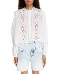 Isabel Marant - Kubra Pleated Broderie Anglaise Shirt - Lyst