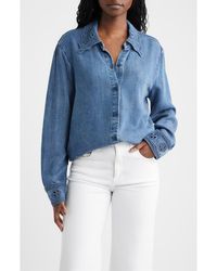 Rails - Bethany Embroidered Collar Button-Up Denim Top - Lyst