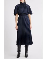 Julia Jordan - Flutter Sleeve Pleated Midi Dress - Lyst