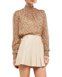 Endless Rose - Floral Stripe Long Sleeve Chiffon Blouse - Lyst