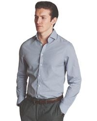 Charles Tyrwhitt - Non-Iron Poplin Mini Gingham Check Cutaway Slim Fit Shirt Single Cuff - Lyst