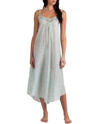 Papinelle - Cheri Blossom Lace Trim Cotton & Silk Nightgown - Lyst