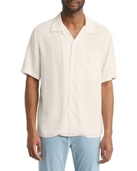 NN07 - Julio 5029 Short Sleeve Lyocell & Linen Button-Up Camp Shirt - Lyst