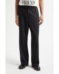 Ami Paris - Elastic Waist Wool Gabardine Pants - Lyst