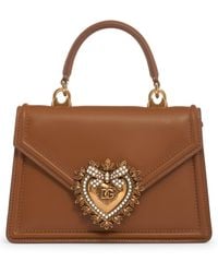 Dolce & Gabbana - Mini Devotion Leather Top Handle Bag - Lyst