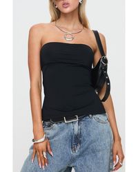 Princess Polly - Strutter Foldover Side Slit Strapless Top - Lyst