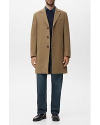 Mango - Slim Fit Wool Blend Overcoat - Lyst