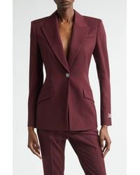 Versace - Single Breasted Stretch Virgin Wool Gabardine Blazer - Lyst