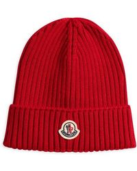 Moncler - Kids' Logo Patch Virgin Wool Beanie - Lyst