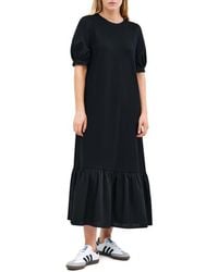 MARCELLA - Olivia Mixed Media Midi Dress - Lyst