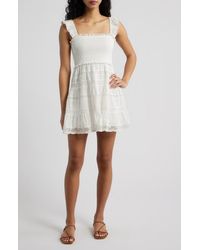 LoveShackFancy - Colbera Lace Ruffle Minidress - Lyst