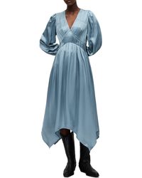 AllSaints - Estelle Smocked Pleated Dress - Lyst