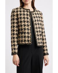 Tahari - The Juno Metallic Houndstooth Jacket - Lyst