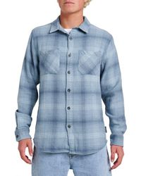 Quiksilver - Dna Plaid Cotton Flannel Button-Up Overshirt - Lyst
