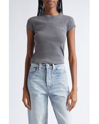 Alexander Wang - Hotfix Crystal Logo Baby Tee - Lyst